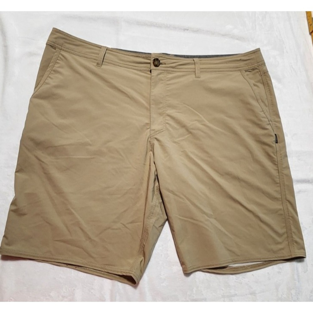 O'Neill Hybrid Shorts Men 40 X 10 Brown Swim Trunks Surf Board Hyperdry Logo